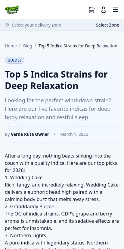 DabDash storefront blog post with full article content — mobile view
