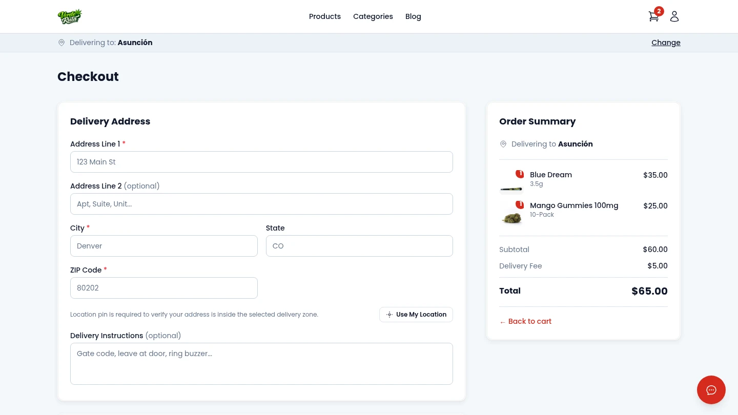 DabDash guest checkout form with delivery address and payment