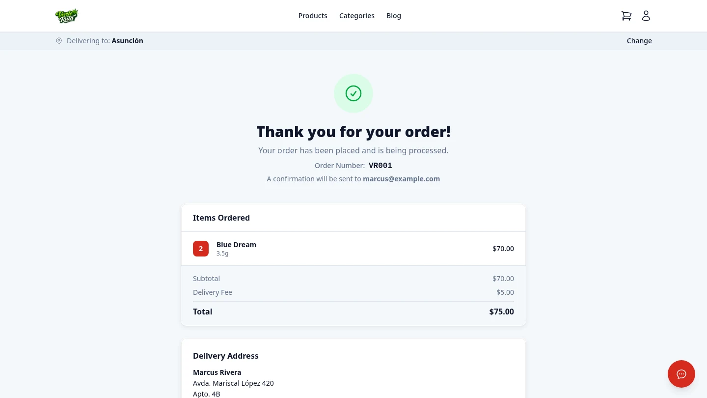 DabDash order confirmation page with order number and summary