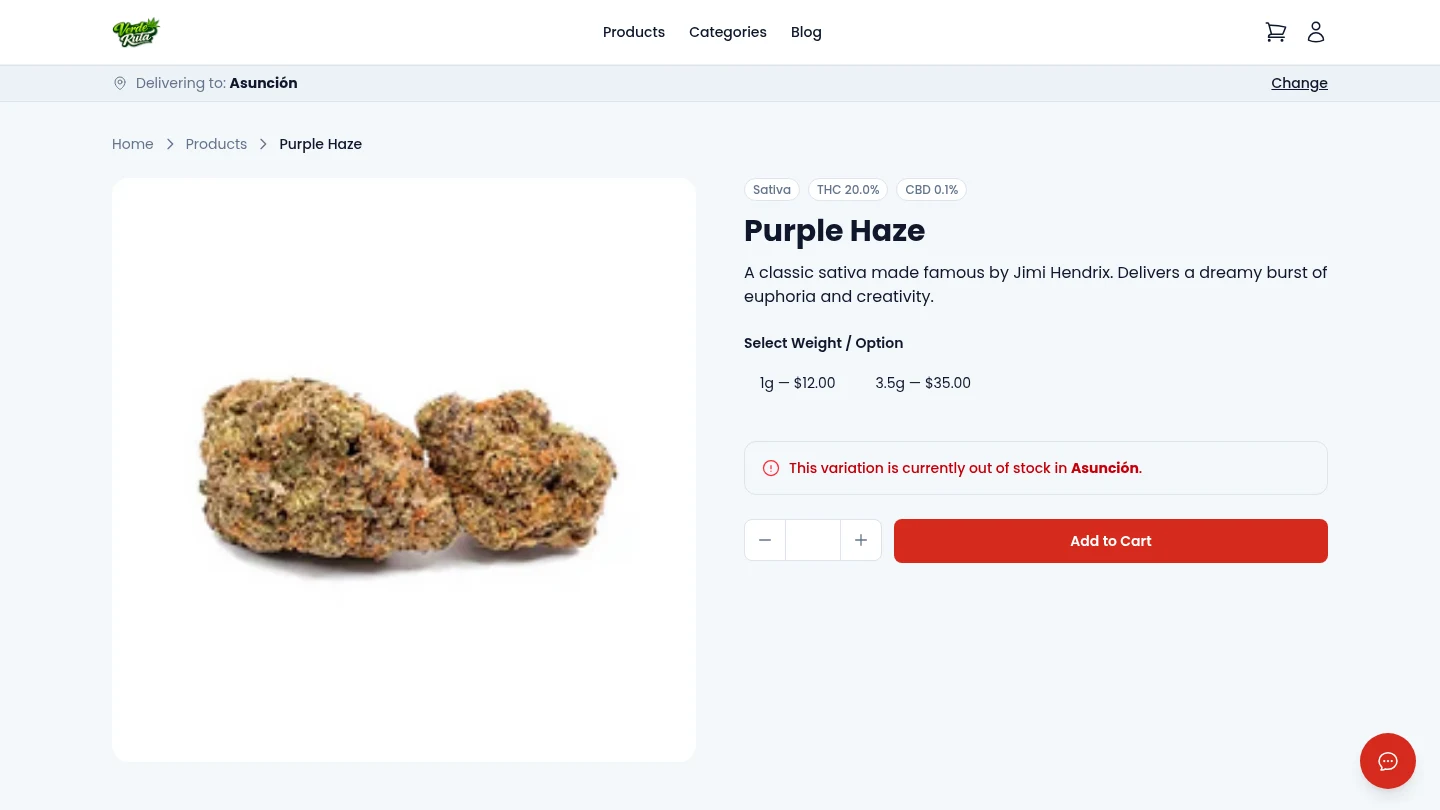 DabDash out-of-stock product page showing restock notification sign-up form