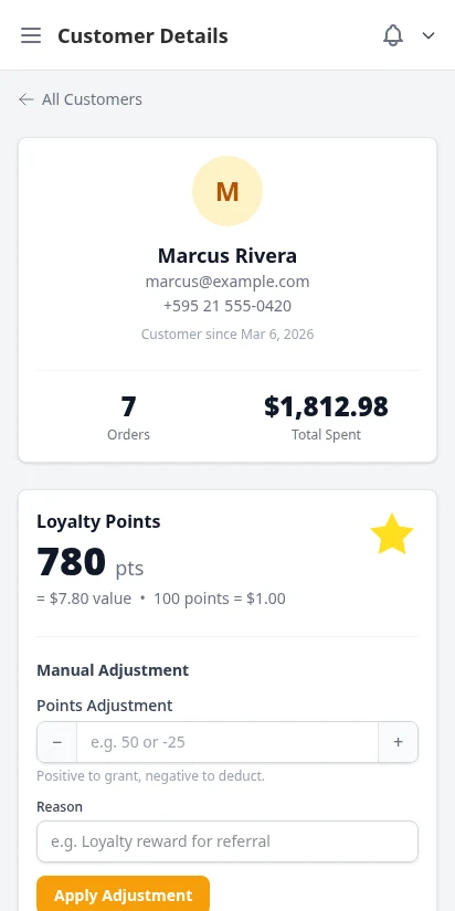 DabDash individual customer profile with order history and saved addresses — mobile view