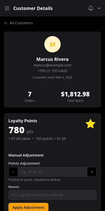 DabDash individual customer profile with order history and saved addresses — mobile view